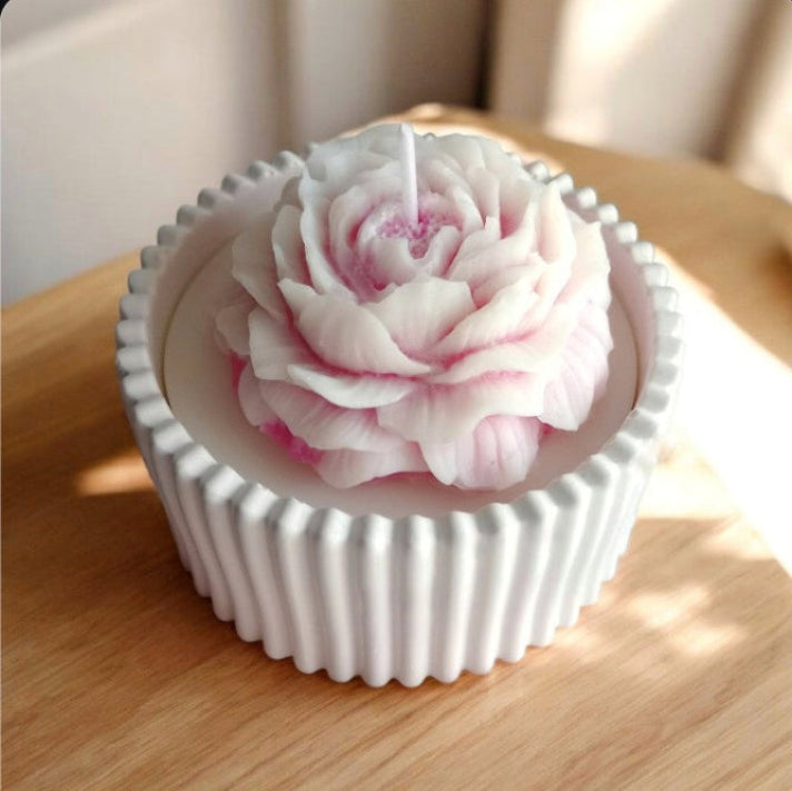 Vela Peonía bicolor de Vainilla