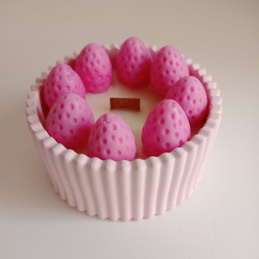 Vela Fresas con Nata · Base Acanalada